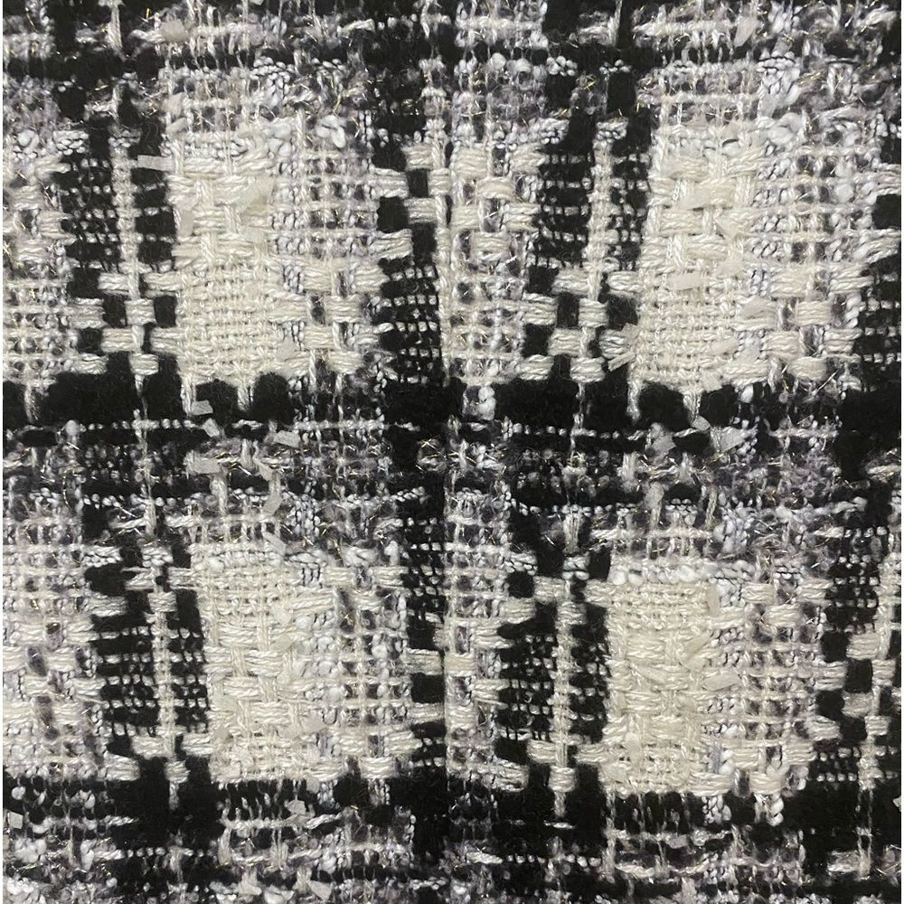 Chico’s Samuela Tweed  Bouche Blazer Jacket Black White Plaid Classic Old Money - Picture 8 of 15